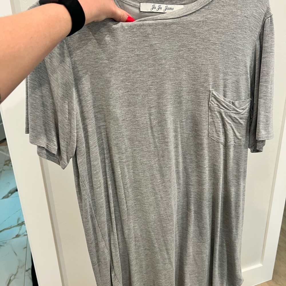 Gray Jujujams Sleep shirt with bra insert
